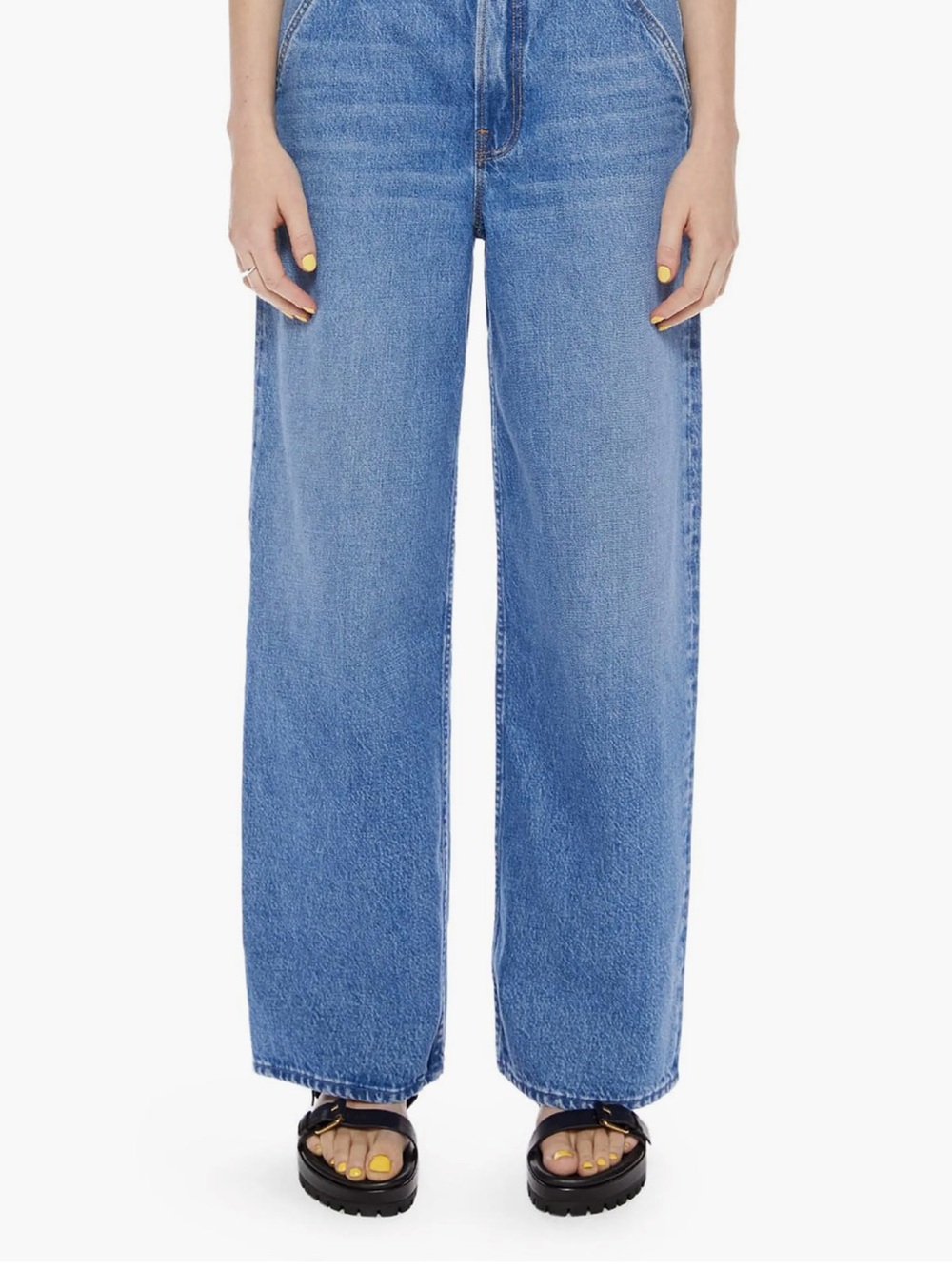NWT MOTHER SNACKS! The Fun Dip Utility Puddle Wide Leg Jeans SIZE 27